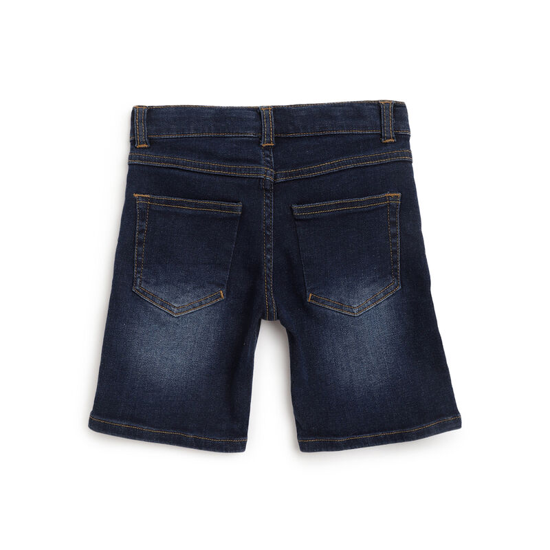 Boys Dark Blue Solid Shorts image number null